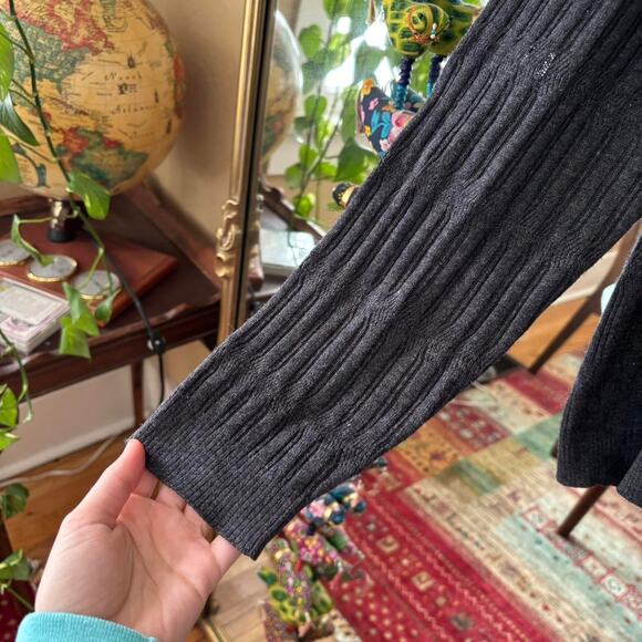 Perry Ellis Silk Cashmere Collared Sweater Medium Preppy Fall Winter - Picture 5 of 6